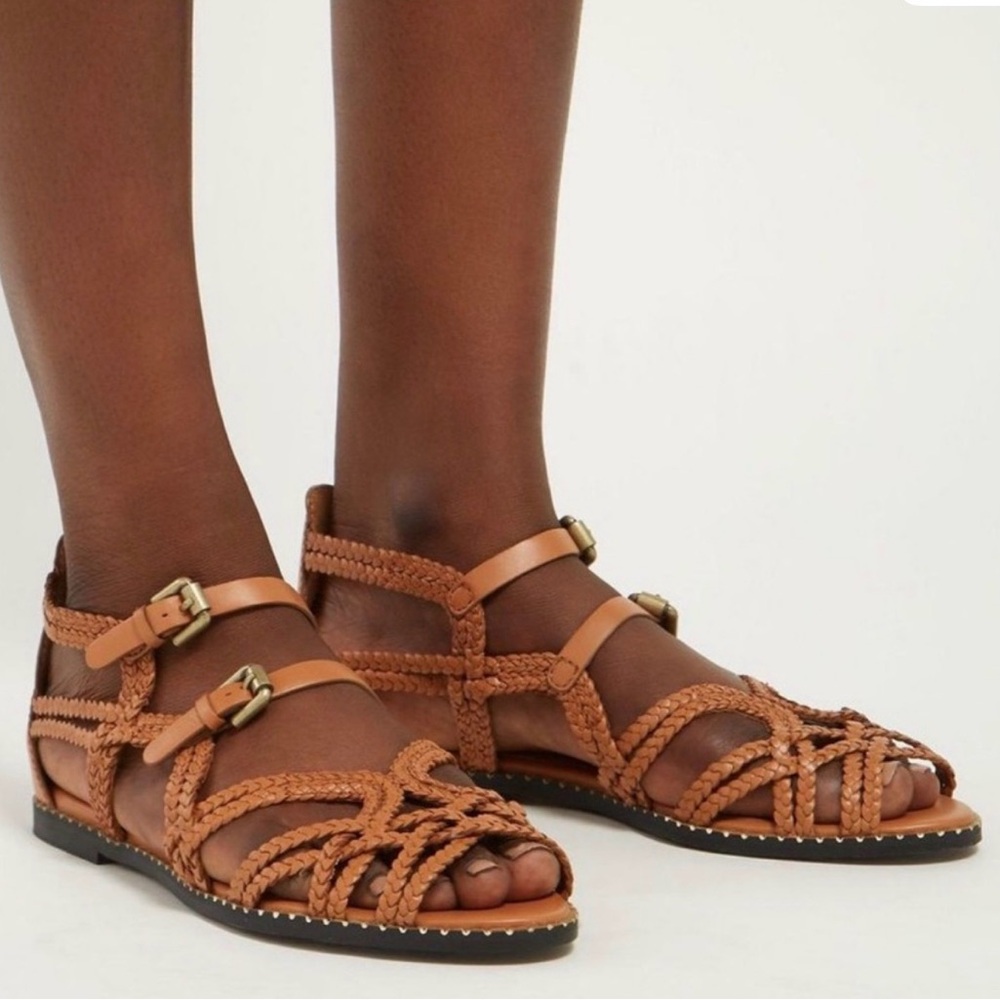 See By Chloe Braided Leather Sandals - Brown